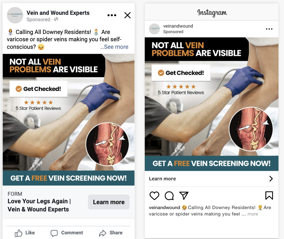 Vein Clinic Ads Example-2